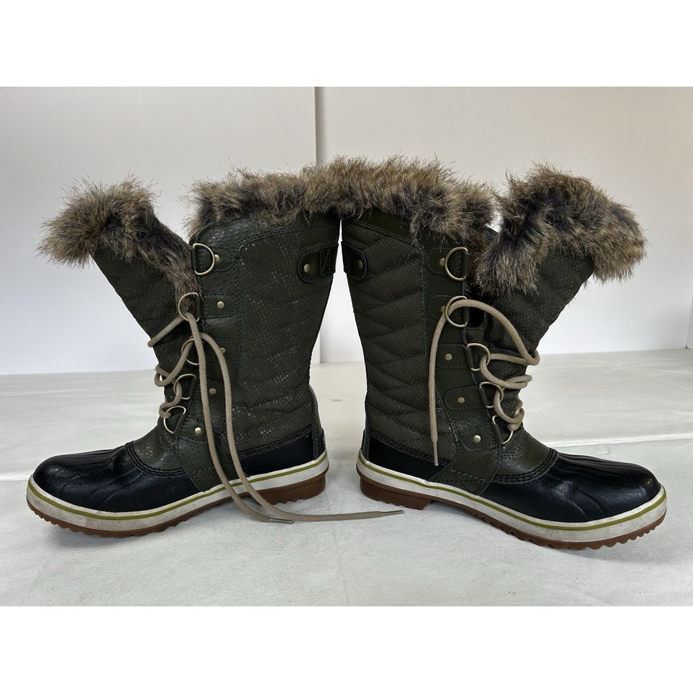 Sorel Tofino II Women's 6.5 Waterproof Winter Boots Peatmoss Green & Black